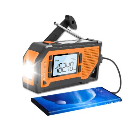 China Dynamo Mah Power Bank Noaa Am Fm PORTABLE 2000 Portable Solar Weather Band Crank Radio for sale