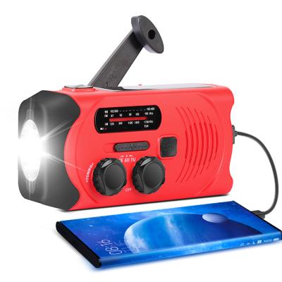 China Eco-friendly Mini Fm Pocket Emergency Waterproof Solar Crank Radio Flashlight With Power Bank for sale