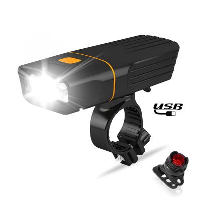 China Plastic Waterproof Head Light Cycle Safety Usb Fahrradlicht Rechargeable Set for sale