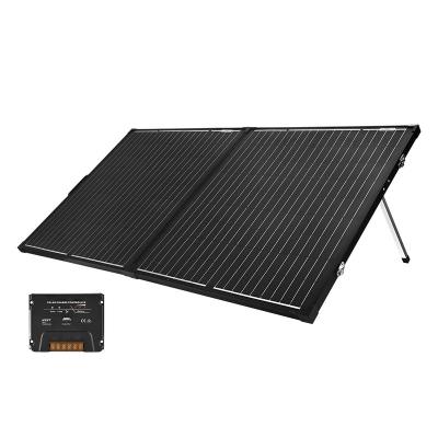 China Portable Solar Panel Outdoor Camping 160W Portable Folding Solar Panel Kit with MPPT Controller RZ160MN for sale