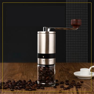 China Custom Accurate Stainless Crank Car Logo Coffee Tools Hand 6 Espresso Manual Steel Portable Coffee Grinder Coarseness for sale