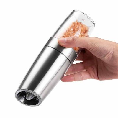 China Durable Stainless Steel Battery Electric Automatic Adjustable Salt Pepper Grinder With LED Light for sale