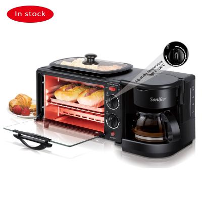 China Wholesale Hotel 3 in 1 Multi Function Breakfast Maker Machine with Toast Oven Coffee Pot Pan for sale