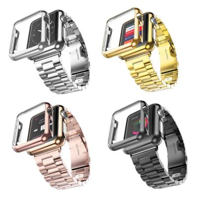 China Newest Solid Stainless Steel Strap Band Band With Case Cover For Apple Watch i Watch 38/42mm for sale