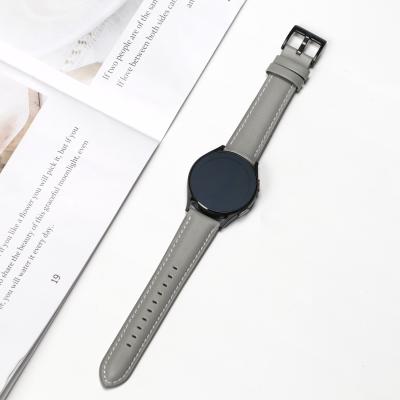 China 20MM Genuine Leather Watch Band Strap For Samsung Galaxy Watch 4 Replace for sale