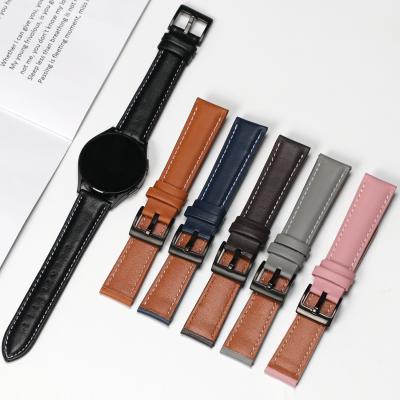 China Luxury Classic Buckle Leather 20mm 22mm Wrist Watch 4 Band Strap For Samsung Galaxy Watch4 for sale