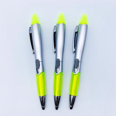 China Promotional Markers & Multi-Color Plastic Highlighters Pen Pusher Ballpoint Pen Marker Dual Color Study Pen for sale