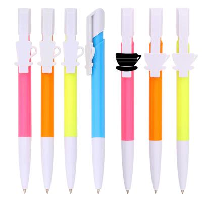 China Pen Plastic ballpoint pen promotional cute coffee cup selling 6 color promotional pens suggested plastic ballpoint pen for sale