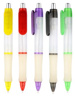 China Pen Plastic Ballpoint Pen Promotional Soft Rubber Hand Grip Selling Multicolor Translucent Promotional Pen Plastic Ballpoint Pen for sale