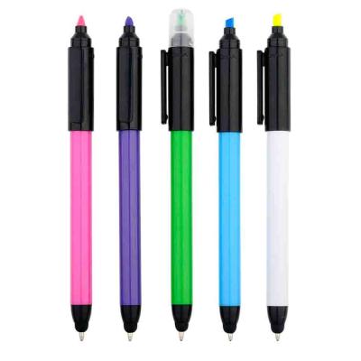 China 2020 mobile phone ballpoint pen highlight pen touch screen function thermoplastic double-headed pen for sale