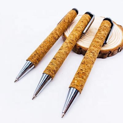 China Cork Pen Cork ballpoint pen + red wine plug material accessories, environmental protection ballpoint pen for sale