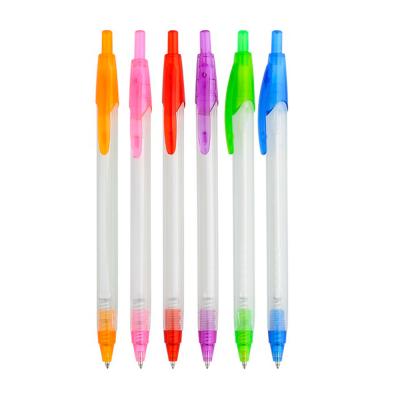 China Promotional Colorful Pen Transparent Environmental Protection Pen Degradable Pen for sale