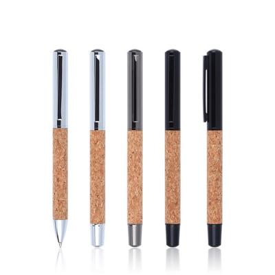 China office & School Pen Premium Luxury Stationery Business Eco Natural Metal Cork Pens Ballpoint Pen for sale