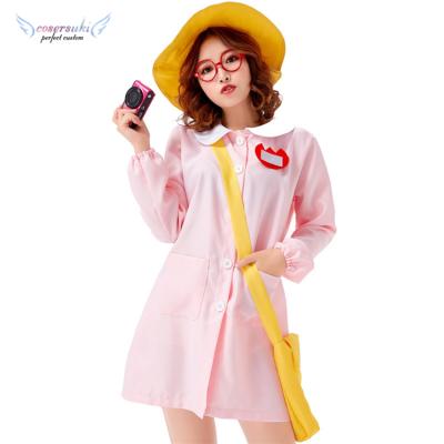 China The dress Cosplay adult kindergarten costume clothes loose style mother and child daily dress blue and pink for sale