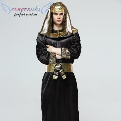 China Adult Male Performance Clothing Ancient Egypt Bar Cosplay Party Masquerade Costume Halloween Priest Overalls for sale