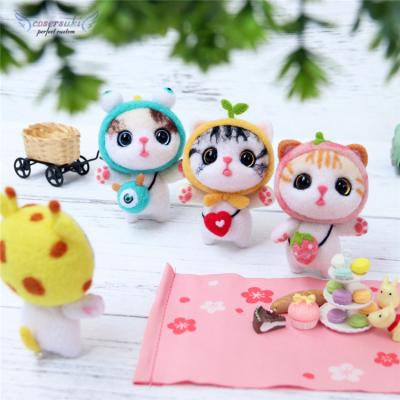 China China DIY gift package handmade yellow hat and ladybug hanging strawberry bemon cat crafts decoration doll woolen materials for sale