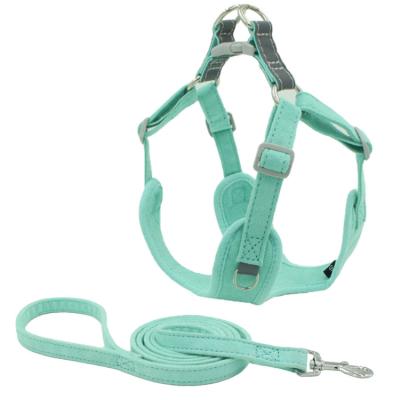 China Thoughtful Medium Small Dog Suede Pet Harness Leash Set for sale