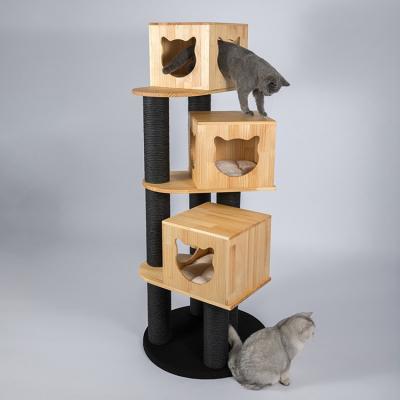 China Viable Honey Pot Large Cat Scratching Solid Custom Weatherproof Luxury Cat Tree Modern Cat Tower for sale