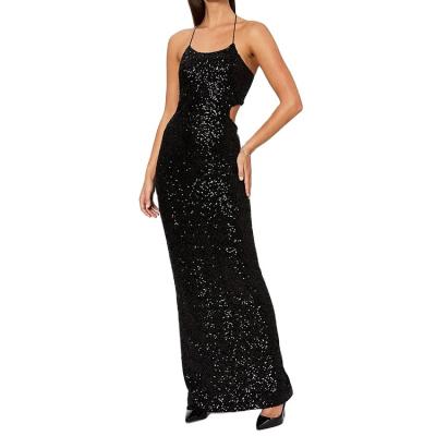 China OEM Sequin Waist Anti-Wrinkle Dress Custom Womens Chiffon Elegant Gold Glitter Sparkle Wrap Manufacturer Feather Bodycon Sequin Casual Dress for sale