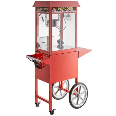 China High Efficiency Popcorn Machine Cart with 8 Oz Kettle Vintage Movie Theater Commercial Popcorn Machine with Interior Light for sale