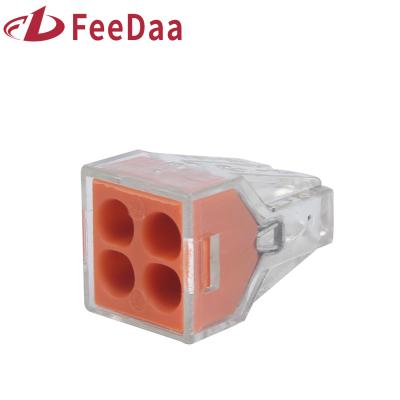 China Power 773-104 replace orange wire connectors 24A 4pin connector for junction boxes with lever 0.75-2.5mm2 for sale