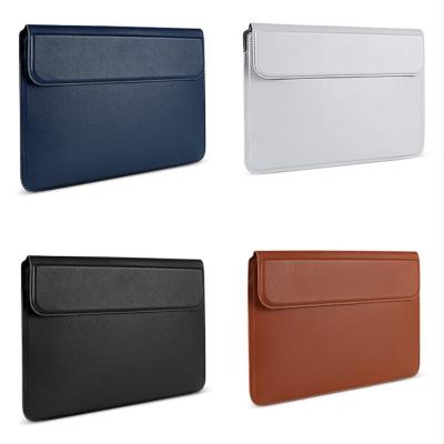 China PU Stand Multi Color Laptop Sleeve Adjustable Waterproof Leather Laptop Sleeve Stand for sale