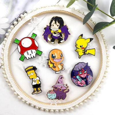 China America No Min Metal Badge Manufacturing Glitter Hard Lapel Cute Anime Cartoon Character Enamel Pin Soft Enamel Pin Custom for sale