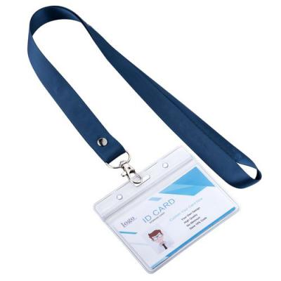 China Custom high quality blank promotion polyester printing standard size dye sublimation blank lanyard with ID plastic card holder for sale