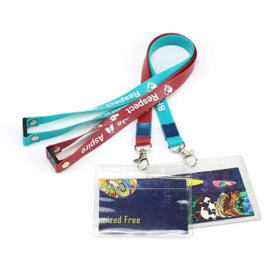 China Promotion New Design Custom Logo Printing Empty Clear Silicone Neck Strap Soft Brand 90cm Soft PVC Rubber Lanyard With ID Card Holder for sale