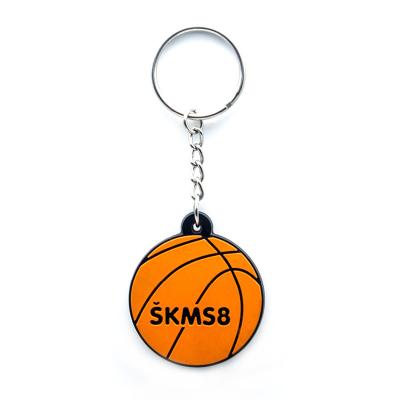 China Wholesale Customized Debossed Logo Basketball Ball Key Chain Environmentally Friendly Custom Design Soft Key Chain 2d PVC Rubber Key Chain For Kids for sale