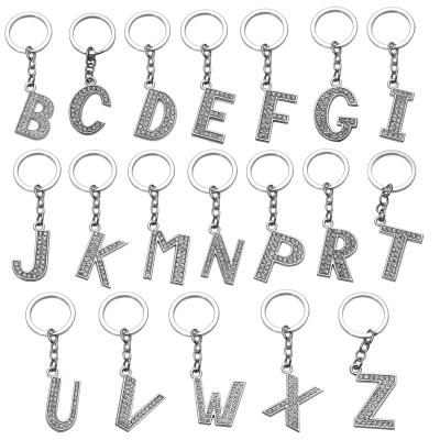 China 2021 Promotion Hot Selling Empty Metal Charms Solid Color Epoxy Alphabet Keychain Reasonable Prices Custom Mini Letter Key Chain With Letters for sale