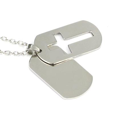 China America Personalized Custom Logo Engraving Dog Name Tag Necklace Metal Stainless Steel Mens Sublimation Blank Stamping Dangling Dog Tag for sale