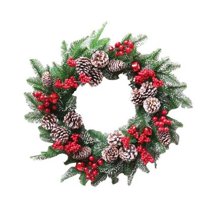 China Factory New Design 50cm Indoor Christmas Garlands Decoration Christamas Wholesale Artificial Christmas Wreath for sale