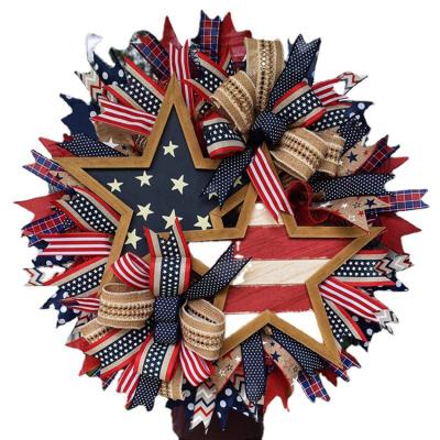 China CLASSIC Hot Selling Handmade Garlands Holiday Decorations Independence Day Wreaths Wall Decorations For Home Outdoor Windows for sale