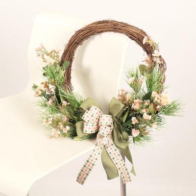 China Wholesale Plastic Door Decoration Inner Brow Mother's Day Wreath Cherry Blossom Manufacturers Hanging Garland for sale