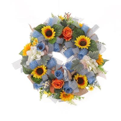 China Sunflower Manufacturers Wholesale New Design High Quality Artificial Sunflower Garland Spring Garland Summer Home Decoration for sale