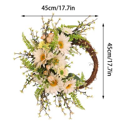 China 2023 Plastic New Faux Garland Party Garland Sunflower Garland Front Entrance Wall Decoration for sale