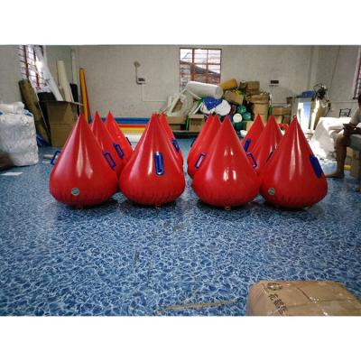 China 0.6 PVC Mesh Fabrics Customized Inflatable Water Drop Buoy Square Conical Floating PVC Buoy Buoy for sale