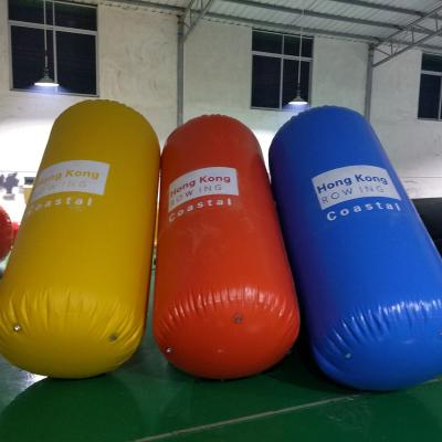 China 0.6 Model Inflatable Event Marker Inflatable PVC Mesh Fabric Cylinder Water Race Marker Buoys for sale