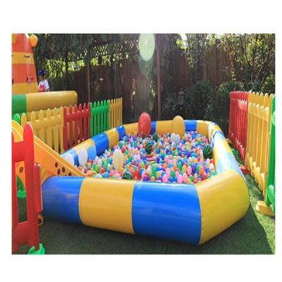 China Clip 0.6PVC Mesh Children's Pool Square Chamfered Two Color Splicing Inflatable Swimming Pool for sale