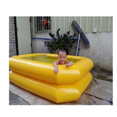 China Clip 0.6PVC mesh design popular small kiddie pool yellow inflatable PVC children's pool for sale