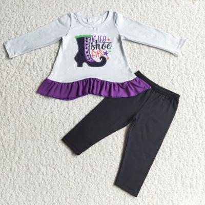 China Formal baby clothes white skirt with long sleeves and sheer black pants for sale