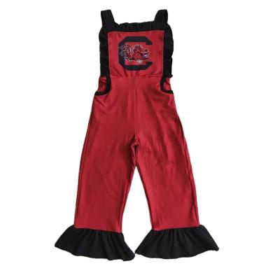 China Hot Sale Straight Girls Kids Wear Knit Overalls Long Pants Clothes Toddler Babies Girl Pattern Black Lace Milk Silks Red Jeans for sale