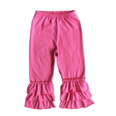 China Directly 2022 New Fashion Hot Sale Infant Kids Baby Use Clothes Girl Milk Silk Pink Diapers Three Ruffles Pants for sale