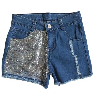 China Straight In The New Design Boutique New Design Stock Toddler Babies Infant Summer Wear Sequin Shorts &Pants Denim Sport Short Pants for sale