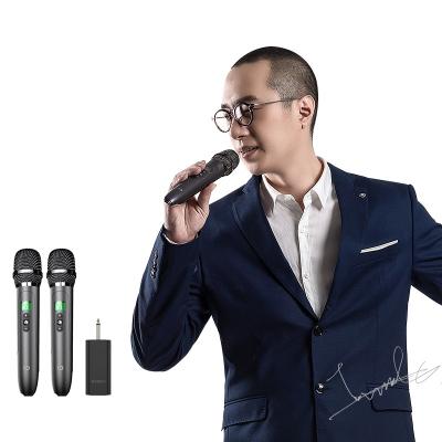 China Wholesale SHIDU UHF Wireless Microphone Omnidirectional Handheld Dual Microphones Karaoke For Bluetooth Conference Microphone System for sale