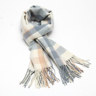 China Classic Plaid Checked Women's Scarf 200CM*60CM Size Winter Thick Imitated Classic Cashmere Scarf Women for sale