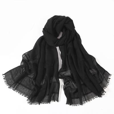 China Classic cotton and hemp hollow out 2020 fashion muslim scarf hijab arab malaysia hijabs scarves muslim for sale