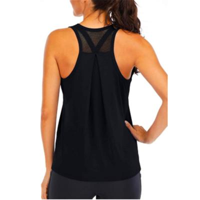 China 2021 Women's Tank Top Workout Sports Backless Fabric Crossover T-Shirt QUICK DRY for sale