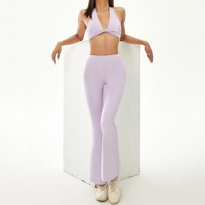 China Breathable OEM Yoga Suit Set For Women Outdoor Gym Fitness Wear Flare Leggings Yoga Set Fitness Yoga Sets for sale